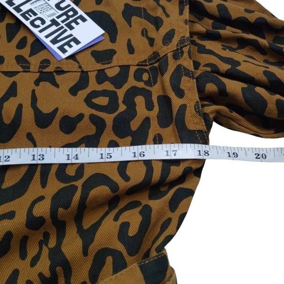 Future Collective Leopard Denim Utility Jacket 0 New - Picture 7 of 11